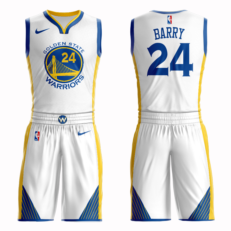 Men 2019 NBA Nike Golden State Warriors 24 Barry white Customized jersey